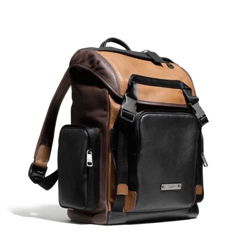 Coach Thompson Backpack In Colorblock Leather In Black For Men Lyst