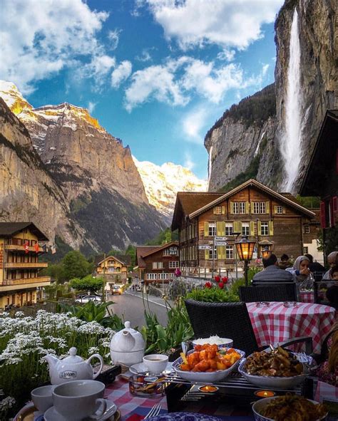 Breakfast In The Valley Of 72 Waterfalls Lauterbrunnen Switzerland