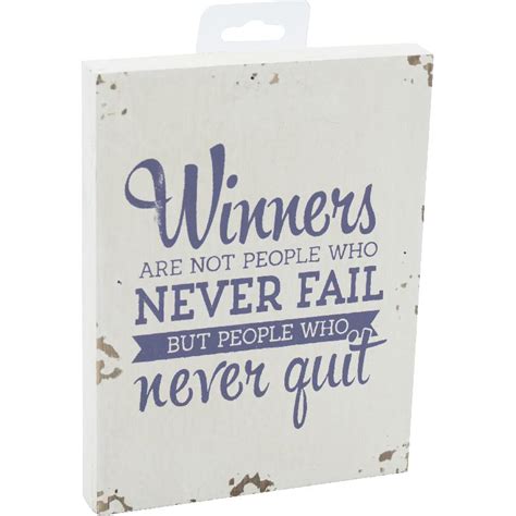ماركة غير محددة زخرفة خشبية عبارة Winners Are Not People Who Never Fail فن زخرفي مكتبة جرير