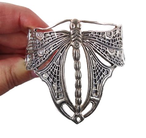 Dragonfly Sterling Silver Cuff Bracelet By Invintageheaven