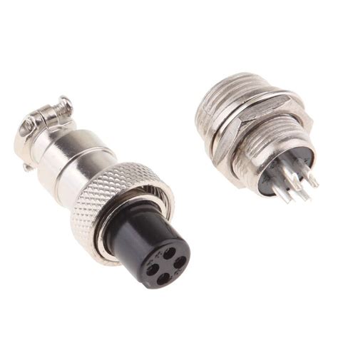 4 Pin Circular Connector Aviation Plug Connector 19mm 20mm Straight