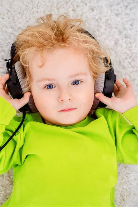 Headphone Little Boy Stock Photo Image Of Lifestyle 94824252