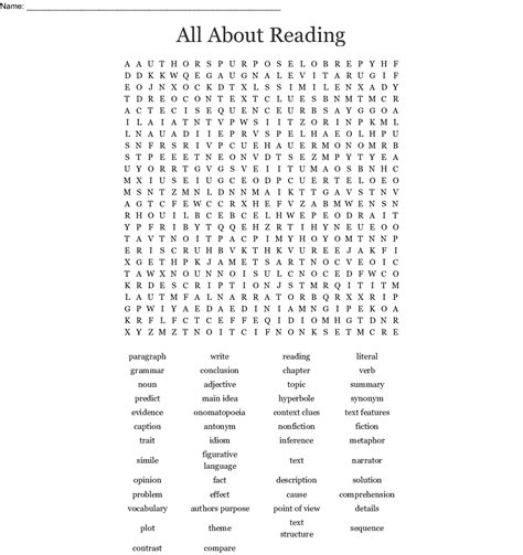 Language Arts Word Search Puzzles Printable Word Search