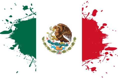 Printable Country Flag Of Mexico Ink Splat Vector Country Flags Of