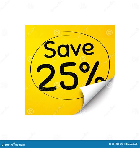 Save 25 Percent Off Sale Discount Offer Price Sign Vector Stock