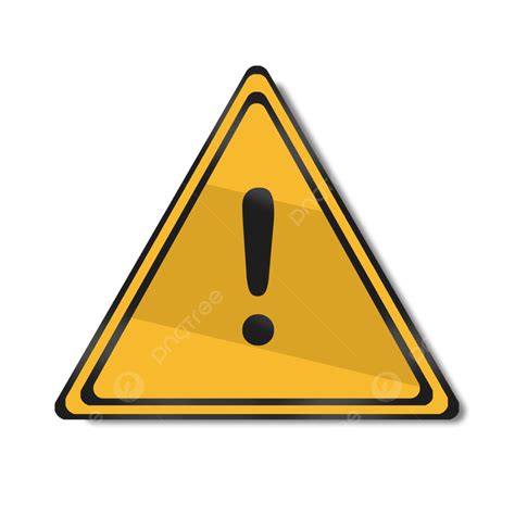 Yellow Triangle Warning Sign Danger Icon Isolated Transparent Warning