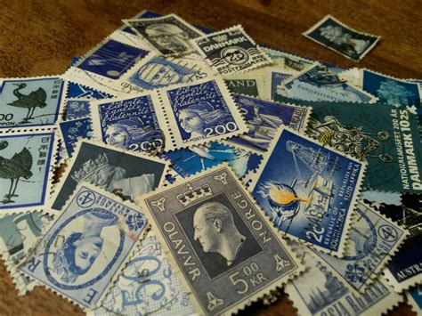 50 Blue Postage Stamps Worldwide Lot Etsy Postage Stamps Vintage