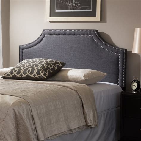 Avignon Upholstered King Headboard In Dark Gray Homesquare