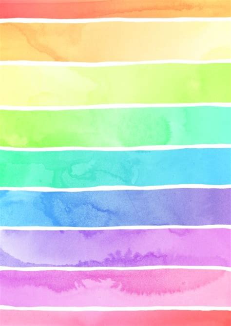 Watercolor Rainbow Stripes In Ombre Summer Pastels Art Print By Micklyn