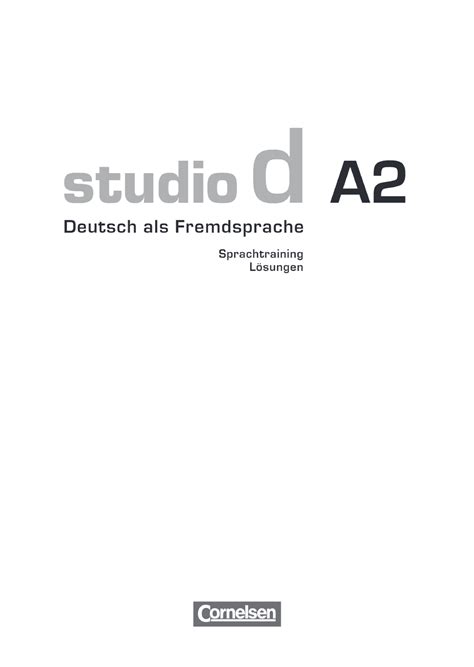 Pdf Studio D A2 Sprachtraining Losungen Wiac Introduction To German