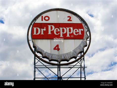 Old Dr Pepper Sign Overlooking Downtown Roanoke Virginia Stock Photo