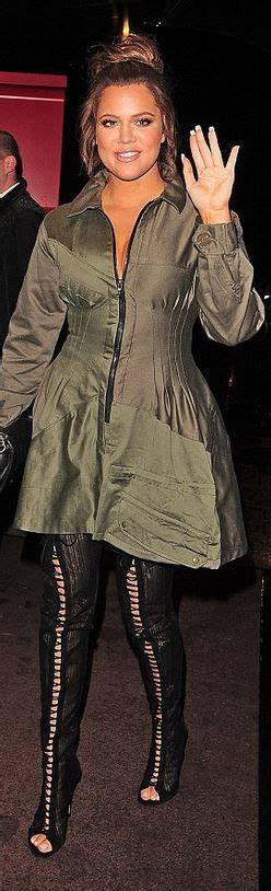 Khloes Green Dress And Thigh High Boots Khloe Kardashian Style