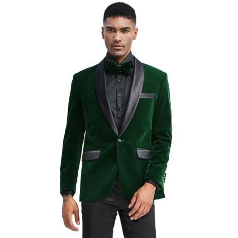 Tuxedo Jacket Men Green Velvet Dinner Coat Slim Fit Prom Etsy
