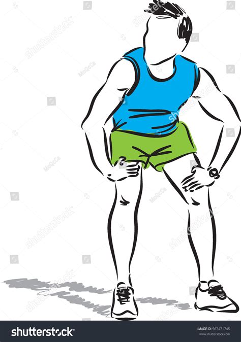 Tired Man Runner Illustration Stock Vector 567471745 Shutterstock