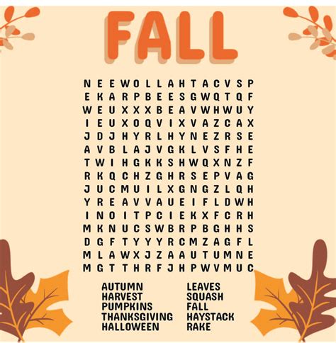 6 Best Free Printable Fall Word Searches