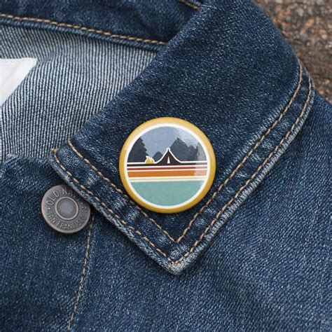 Camping Pinback Button Backpack Pins Wilderness Buttons Camping Ts