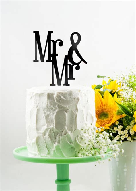 Mr Mr Wedding Cake Topper Gay Same Sex Wedding Cake Topper Etsy