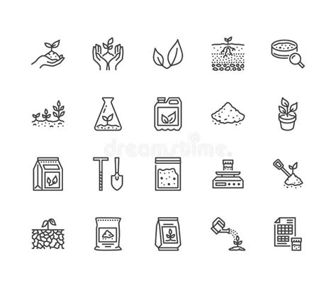 Soil Line Icon Set Included The Icons As Earth Compost Land Dirt