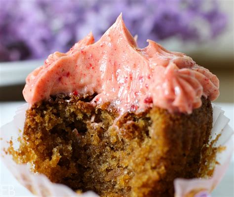 Line a baking stone/sheet with parchment paper. Cinnamon Cupcakes with Strawberry "Buttercream" Frosting ...