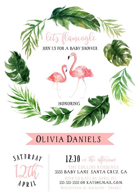 ✓ free for commercial use ✓ high quality images. Flamingo Baby Shower Invitations, Let's Flamingle! This ...