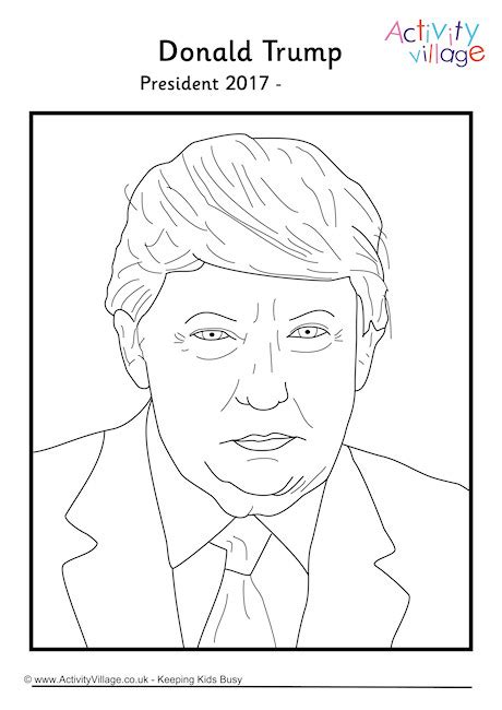 Free printable presidents' day coloring pages. Donald Trump Colouring Page 2
