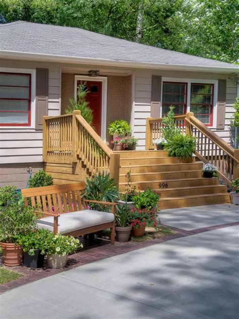 A Wide Wooden Deck Is Perfect For Entertaining While A Matching Wooden