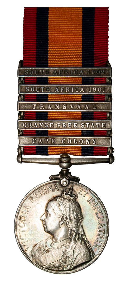 Queens South Africa Medal 3rd Type 5 Clasps Baldwins