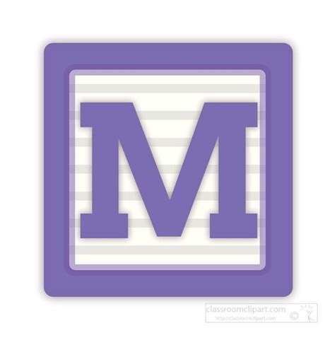 Free Color Alphabet Block Letter M Classroom Clipart