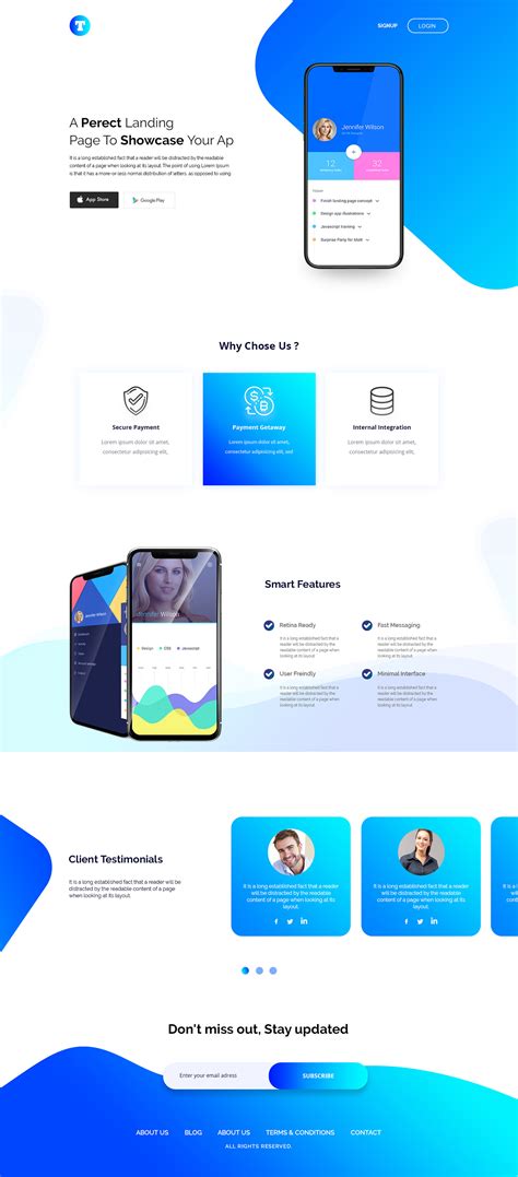 Ola is a multipurpose landing page template designed for mobile app showcase website. Mobile App Landing Page on Behance