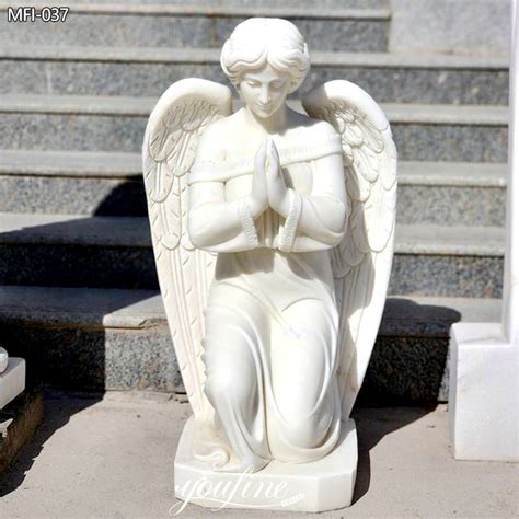 Life Size Marble Kneeling Angel Statue For Cemetery On Sale Youfine