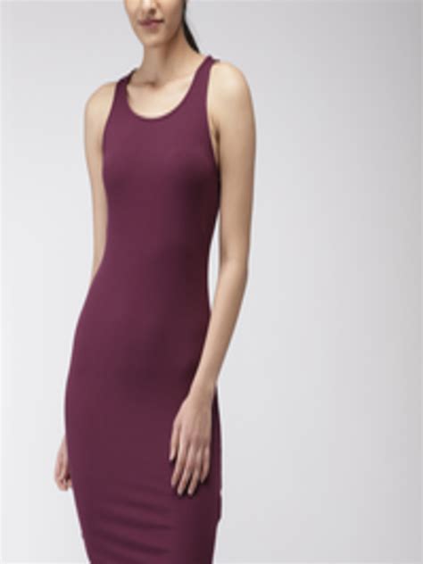 buy forever 21 women purple bodycon dress dresses for women 1508190 myntra