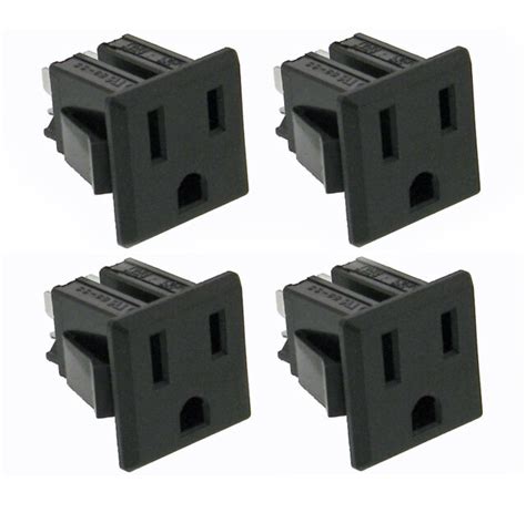 4 Pack Ac Outlet Nema 5 15r 3 Wire 15a Snap In 32041 Ebay