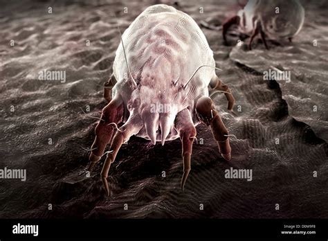 Microscopic Styled Visualization Of A Dust Mite Which Is Associated