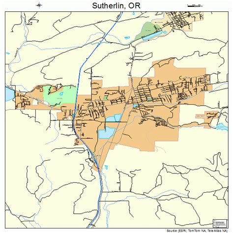 Sutherlin Oregon Street Map 4171650