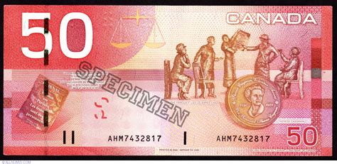 50 Canadian Dollars 2004 2001 2008 Issue Canada Banknote 3846