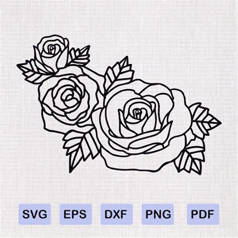 Rose Clipart Rose Bundle Svg Rose Vector Svg Cut Files Flower Svg Rose