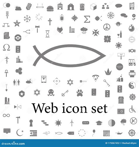Fish Sign Christianity Ichthys Fish Symbol Icon Stock Illustration