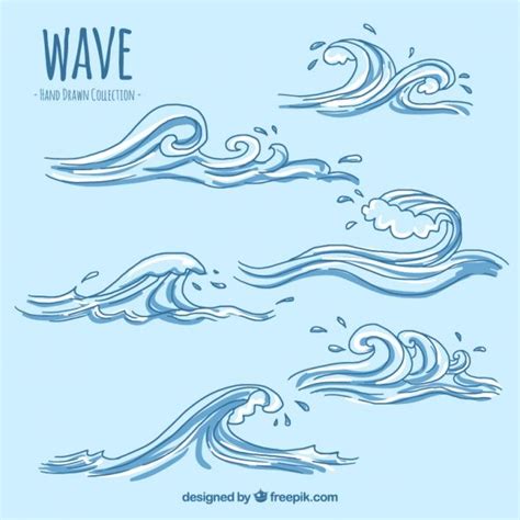 Free Vector Several Decorative Hand Drawn Waves Wave Illustration