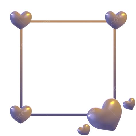 Love Frame 3d Vector Frame With 3d Love Ornament Border Tag Frame