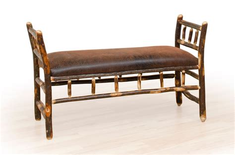 Rustic Hickory Arm Bench Rustic Furniture Wood Dining Bench Furniture