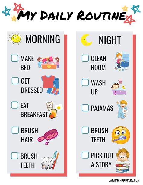 My Daily Routine Chart Daily Routine Chart For Kids Daily Routine