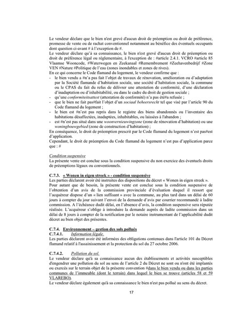 Compromis De Vente Dun Bien Immobilier Belgique DOC PDF Page 17
