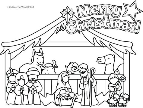 Nativity Scene Colouring Printable Nativity Scene Coloring Pages