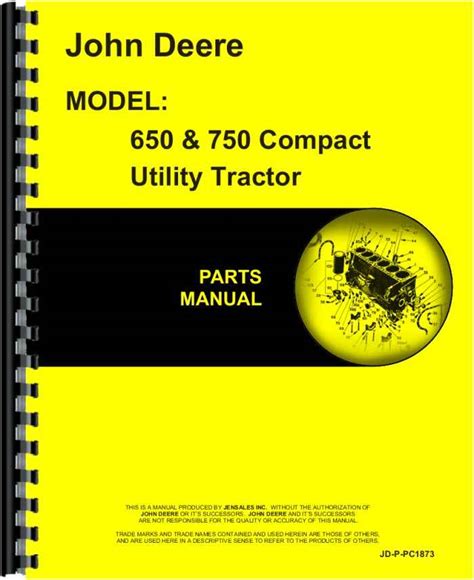 John Deere 650 Tractor Parts Manual