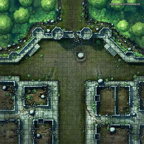 The Green Bastion Battlemap 30x30 Ruined Keep Fort Or City R