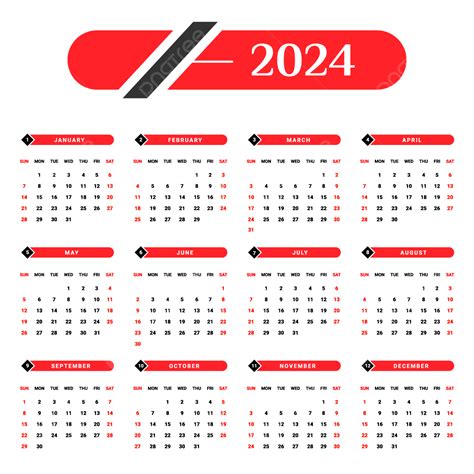 Kalender 2024 Dengan Warna Merah Dan Hitam Kalender Kalender 2024