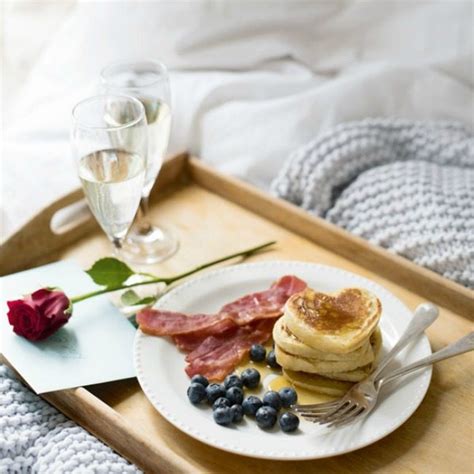 Romantic Breakfast Heart Shaped American Style Pancakes