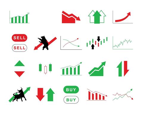 Set Of Stock Market Trading Icons Design Elements For Stock Trading