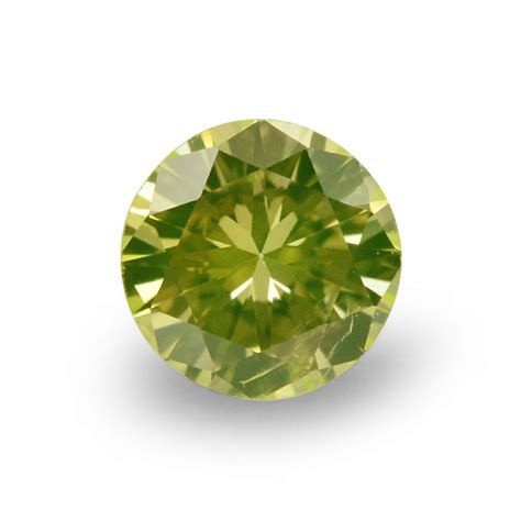 009 Carat Fancy Intense Green Yellow Diamond Round Shape Si2