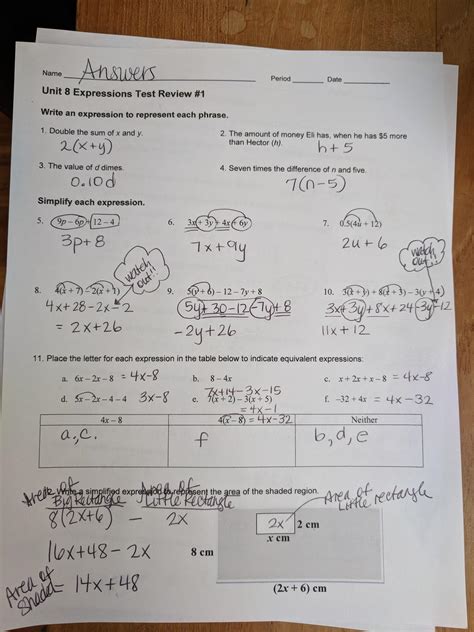 Unit 3 Expressions Equations And Inequalities Test A Answers Tessshebaylo